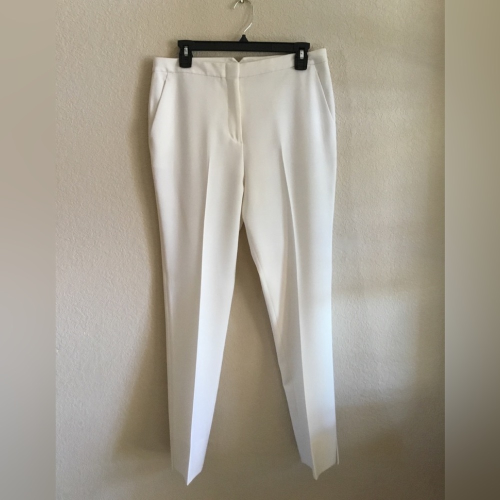 BCBG WHITE WINTER BOOT CUT PANTS